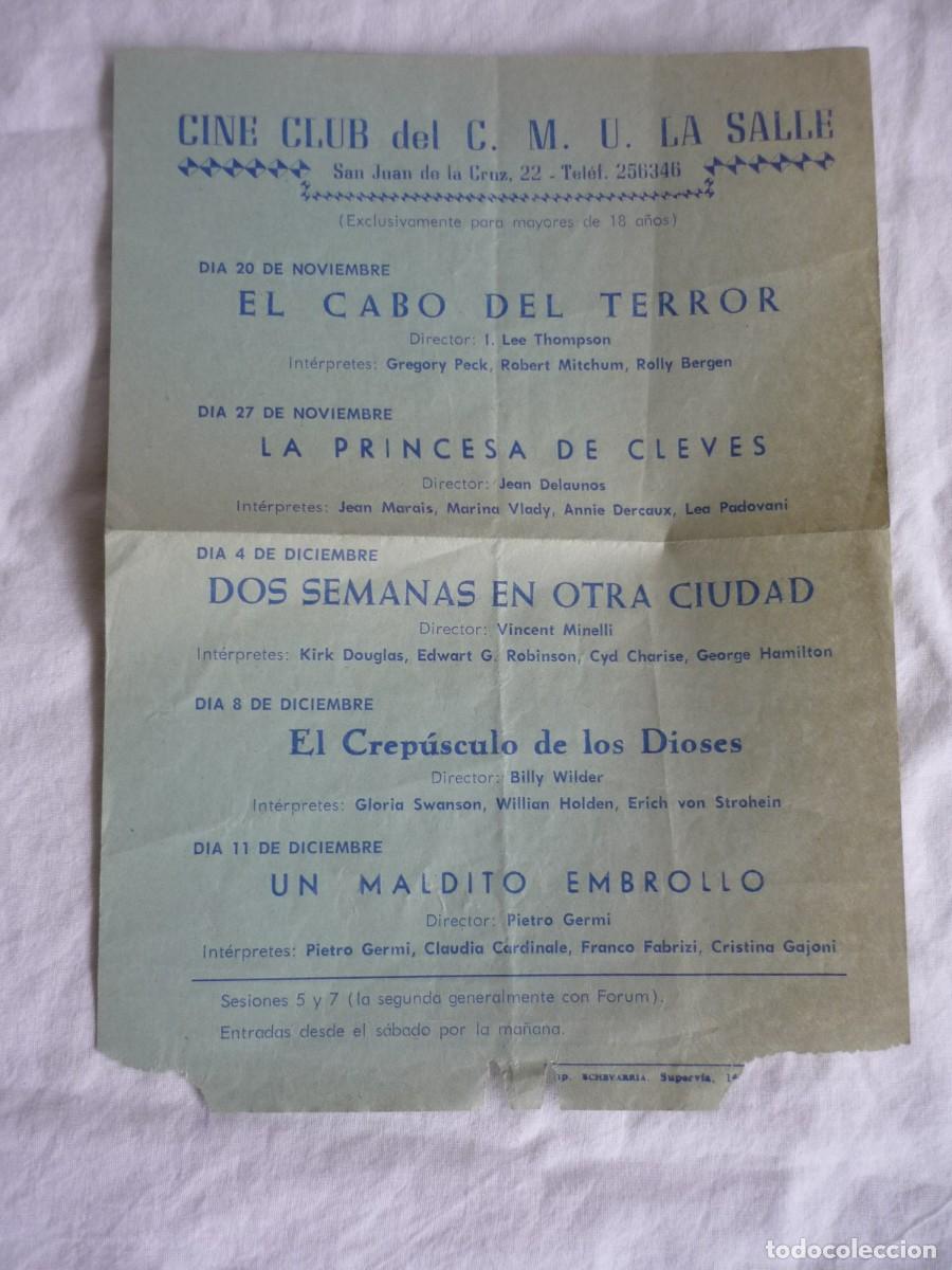 Coleccionismo: Programa Cine Club del C.M.U. La Salle - Foto 2
