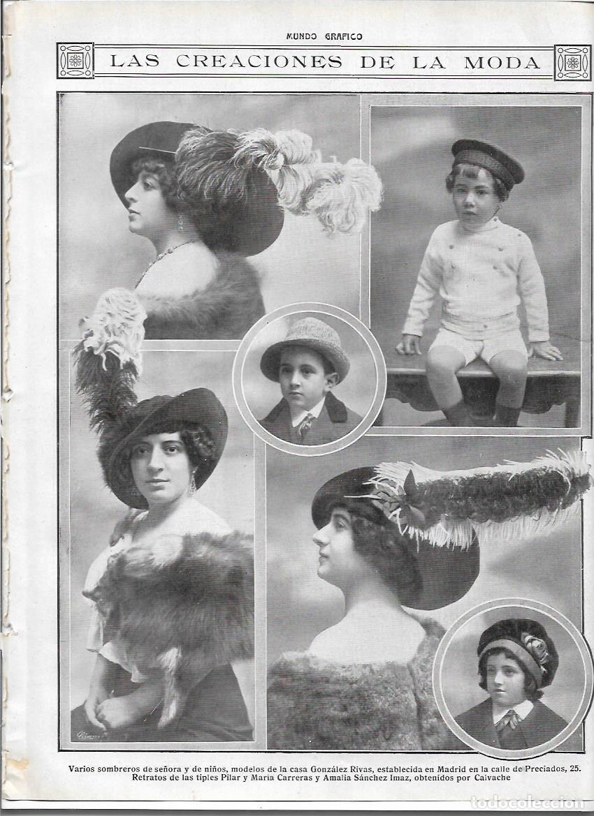 Colecionismo: A&Ntilde;O 1913 MODA SOMBREROS MUJER NI&Ntilde;OS CASA GONZALEZ RIVAS MODELOS ARTISTAS PILAR MARIA CARRERAS