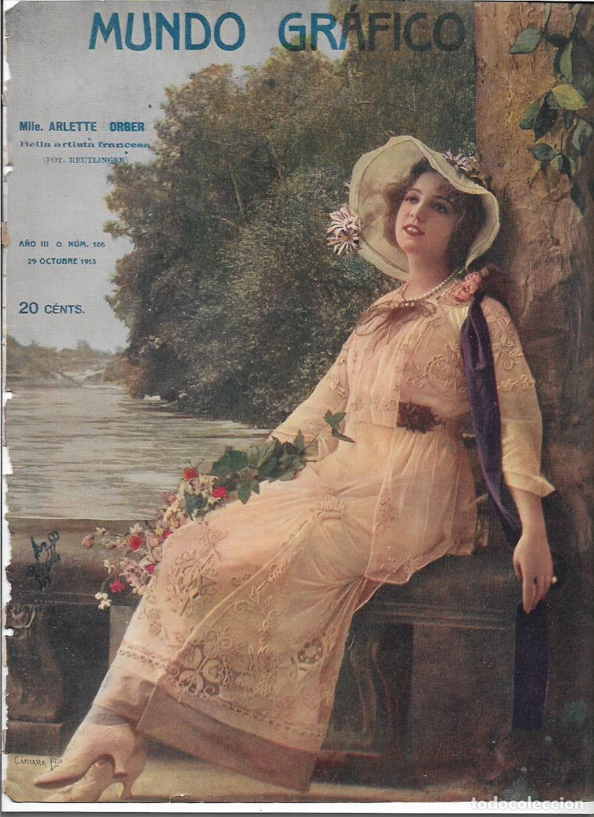 Colecionismo: A&Ntilde;O 1913 RECORTE PRENSA ARLETTE ORGER ARTISTA FRANCIA FOTOGRAFIA REUTLINGER