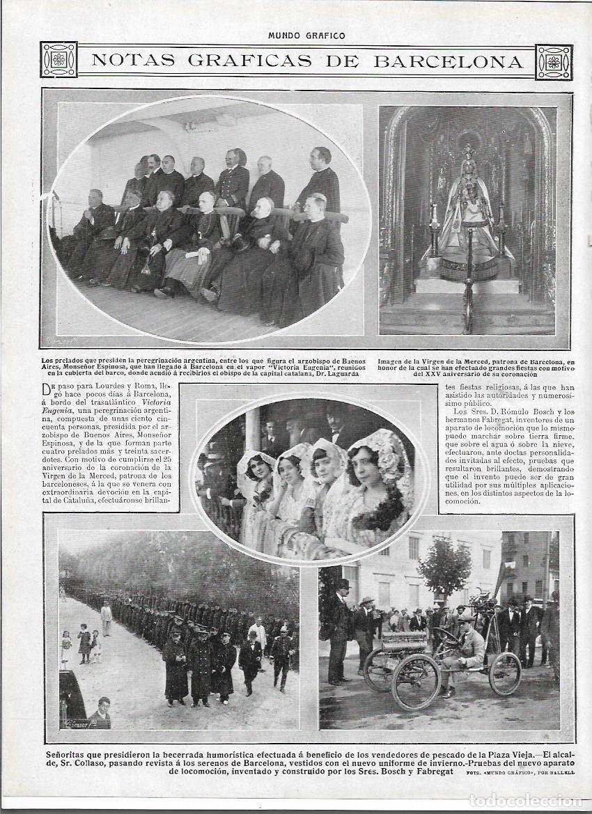 Colecionismo: A&Ntilde;O 1913 RECORTE PRENSA BARCELONA INVENTOS PRUEBA APARATO LOCOMOCION INVENTO DE BOSCH FABREGAT