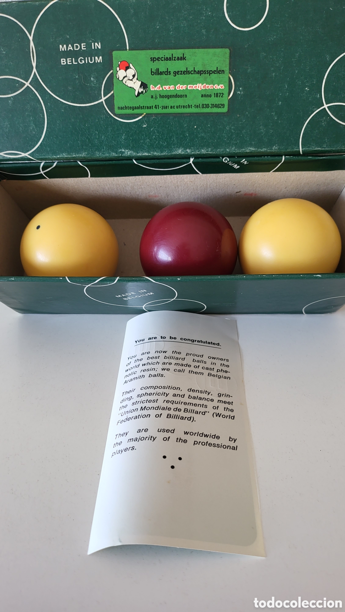 Coleccionismo: ANTIGUO BOLAS BILLAR BELGIAN ARAMITH BALLS - Foto 6