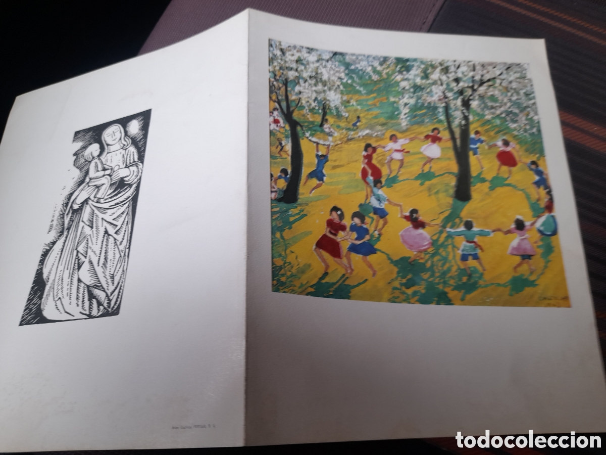Coleccionismo: Dictico, Museo de Pontevedra, ilustracion Bailada por Castelao de 1970