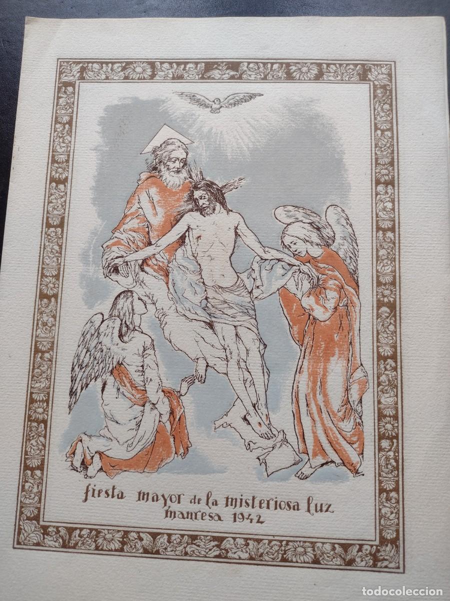 Coleccionismo: Programa de la FESTA MAJOR DE LA LLUM. 1942. Manresa - Foto 1