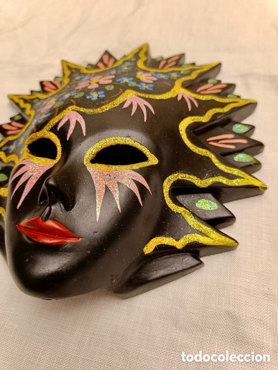 Coleccionismo: Careta negra de carnaval - Foto 2