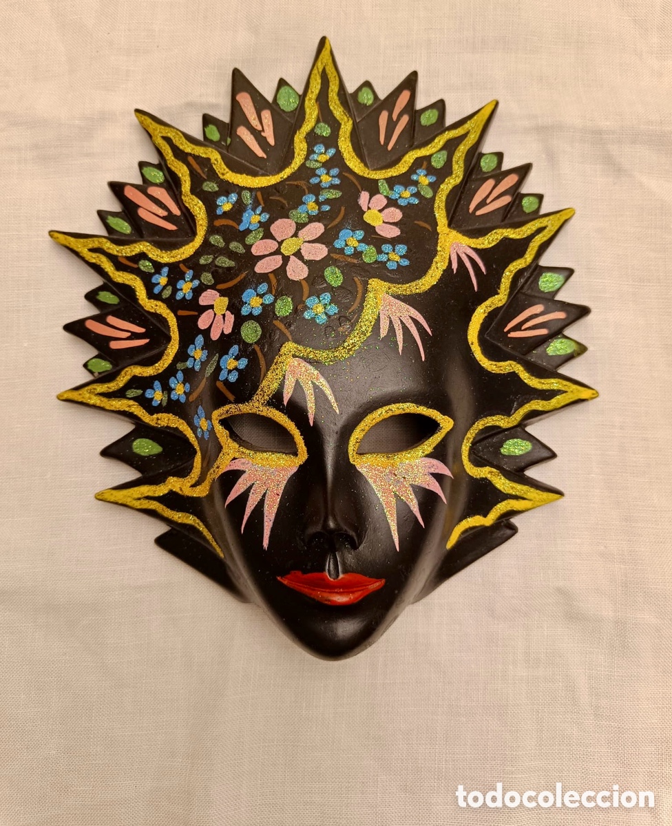 Coleccionismo: Careta negra de carnaval - Foto 1
