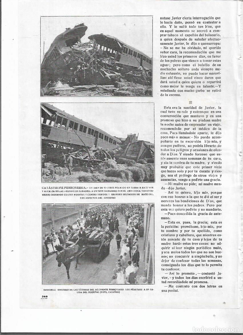 Coleccionismo: 1920 RECORTE PRENSA ACCIDENTE CHOQUE TREN PASAJEROS GANADO ENTRE TERRASSA SABADELL ENTIERRO VICTIMAS