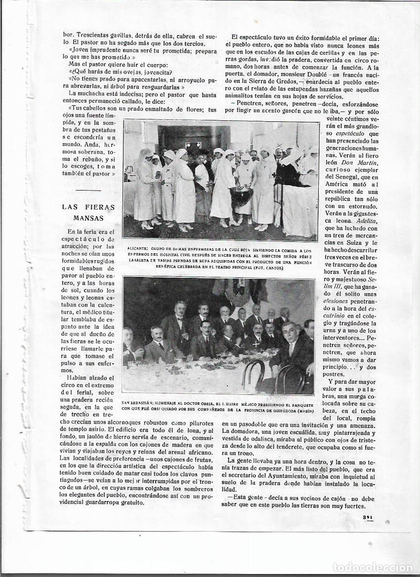 Coleccionismo: A&Ntilde;O 1920 RECORTE PRENSA ALICANTE ENFERMERAS CRUZ ROJA SIRVIENDO COMIDA ENFERMOS HOSPITAL CIVIL