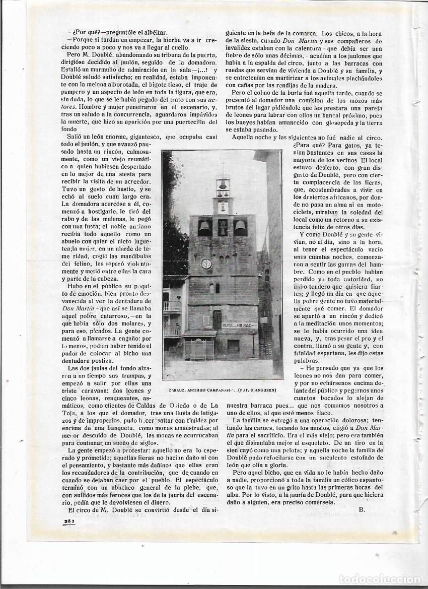 Coleccionismo: A&Ntilde;O 1920 RECORTE PRENSA ZARAUZ ANTIGUO CAMPANARIO FOTOGRAFIA OJANGUREN