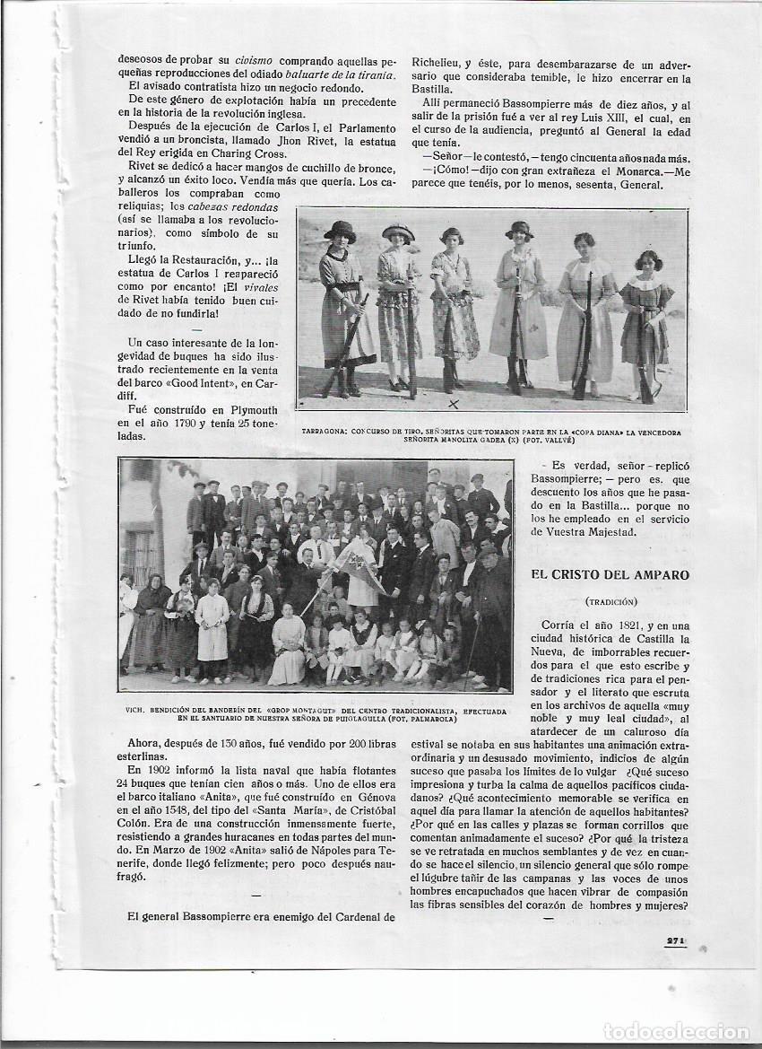 Coleccionismo: A&Ntilde;O 1920 RECORTE PRENSA TARRAGONA CONCURSO DE TIRO FEMENINO COPA DIANA GANADORA MANOLITA GADEA