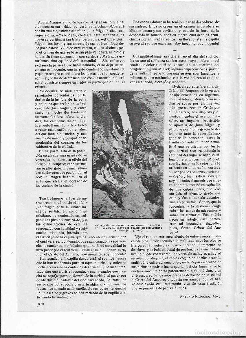 Coleccionismo: 1920 RECORTE PRENSA SECCION EXCURSIONISTA JOVENTUT CULTURAL POPULAR EN COVA DEL DRAC ST LLORENS MUNT