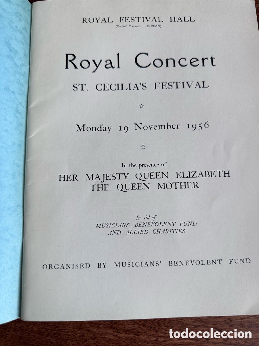 Coleccionismo: Programa de mano concierto Royal Concert 1956 - Foto 2