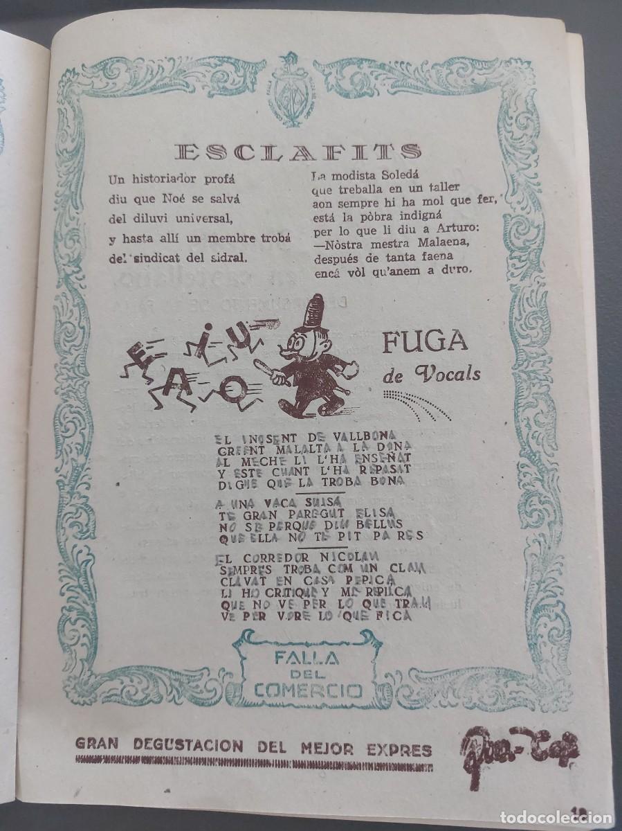 Coleccionismo: Llibret de la falla del comer&ccedil; de la pla&ccedil;a del Mercat &Ccedil;entral - 1947 - Valencia - Foto 2