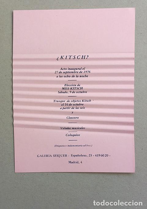 Coleccionismo: &iquest;Kitsch? Galer&iacute;a Seiquer, Madrid, 1976. Invitaci&oacute;n, cartulina corrugada