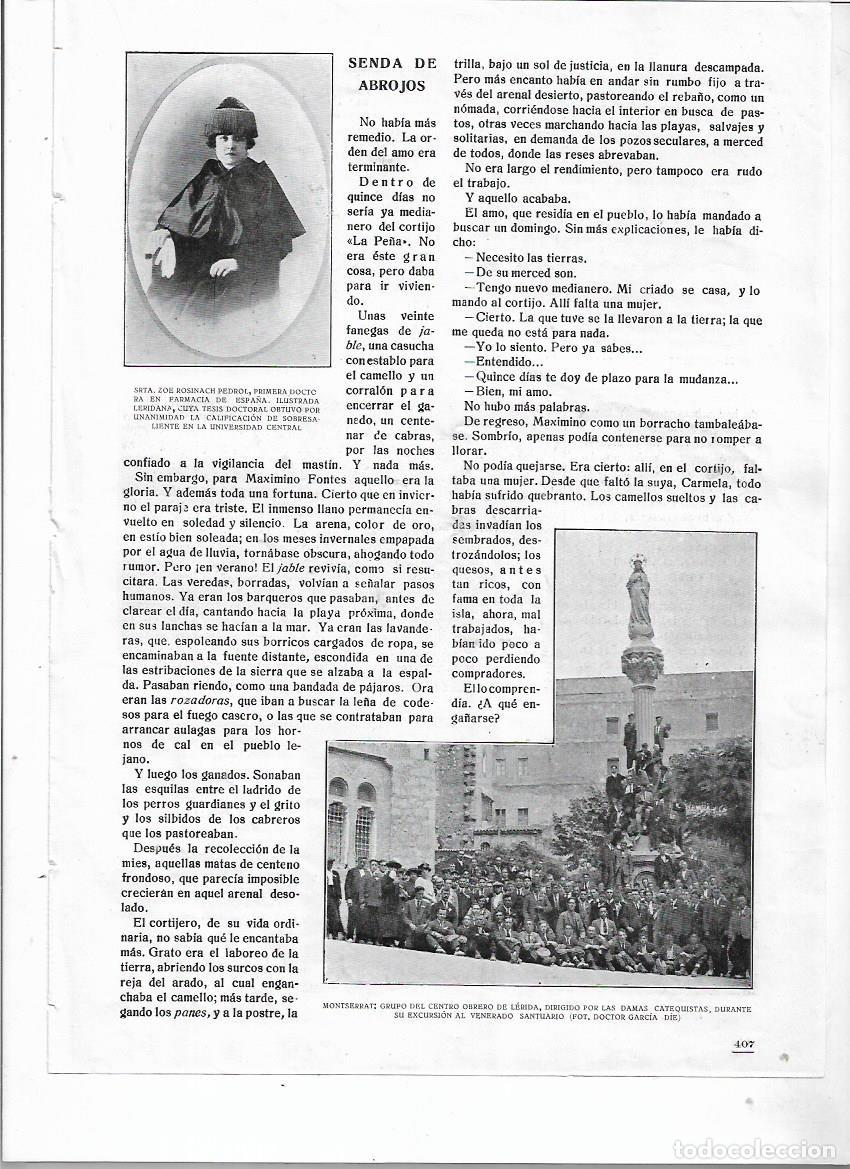 Coleccionismo: A&Ntilde;O 1920 RECORTE PRENSA ZOE ROSINACH PUJOL PRIMERA DOCTORA EN FARMACIA LLEIDA UNIVERSIDAD CENTRAL