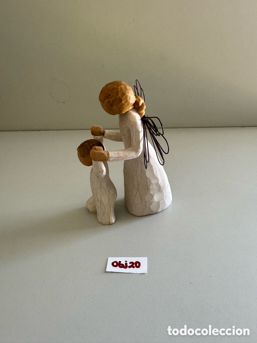 Coleccionismo: &Aacute;ngel de la guarda Figura de sauce - Foto 2