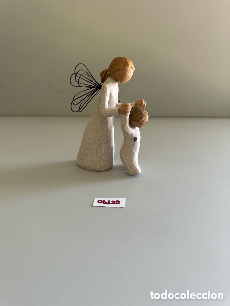 Coleccionismo: &Aacute;ngel de la guarda Figura de sauce - Foto 3