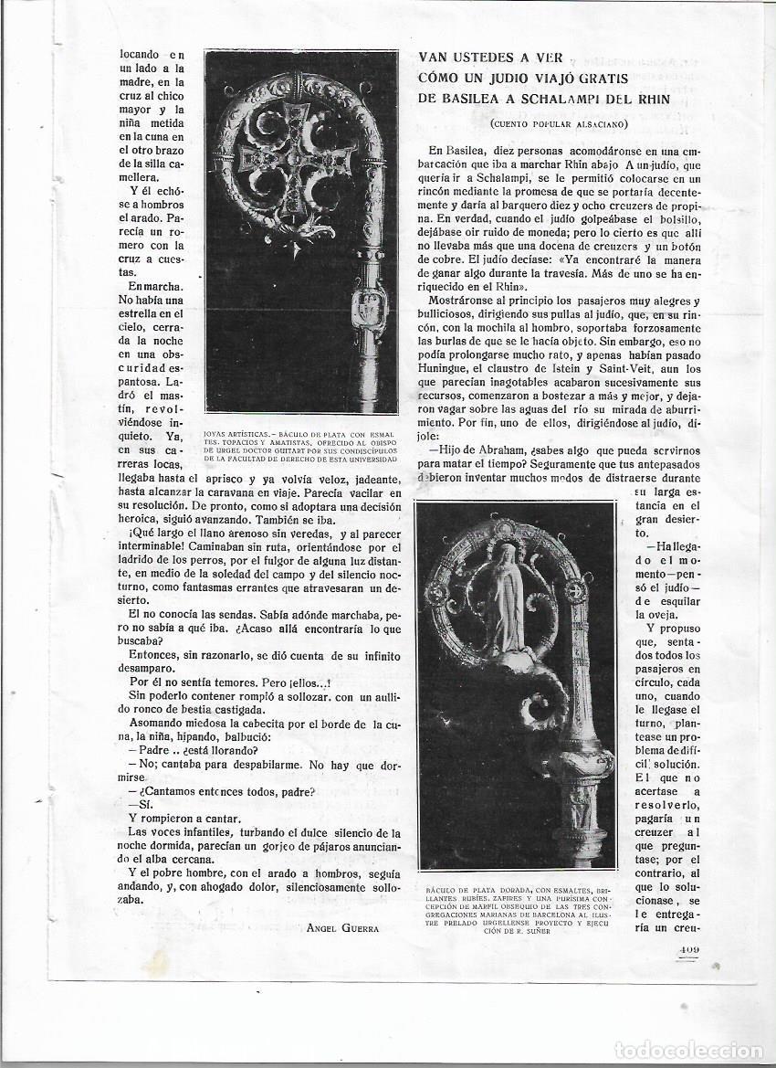 Colecionismo: A&Ntilde;O 1920 RECORTE PRENSA ARTE CRISTIANO JOYA BASCULO DE PLATA OBRA R SU&Ntilde;ER PARA OBISPO LA SEU URGELL