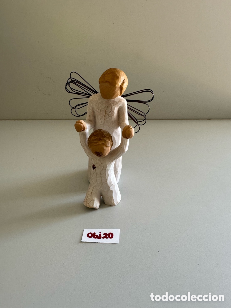 Coleccionismo: &Aacute;ngel de la guarda Figura de sauce - Foto 1