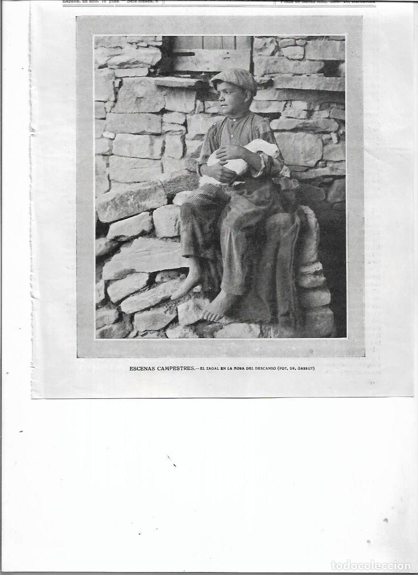 Colecionismo: A&Ntilde;O 1920 RECORTE PRENSA FOTOGRAFIA ARTISTICA ZAGAL EN LA HORA DEL DESCANSO FOTO GARRUT ESCENA CAMPO