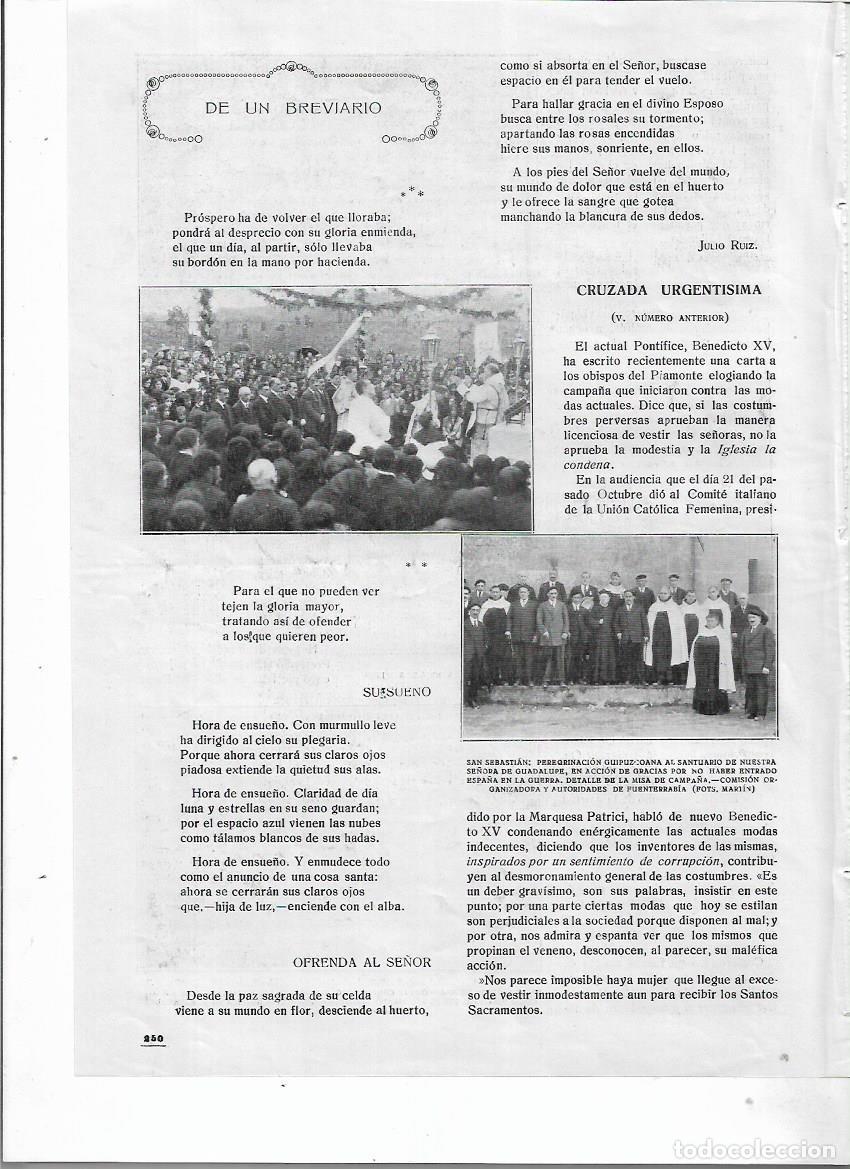 Colecionismo: 1920 RECORTE PRENS PEREGRINACION GUIPUZCOANA SANTUARIO GUADALUPE DAR GRACIAS POR ESPA&Ntilde;A NO IR GUERRA