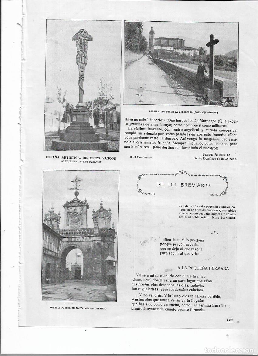 Collezionismo: A&Ntilde;O 1920 RECORTE PRENSA ARTE CRISTIANO DURANGO ANTIGUA CRUZ PUERTA SANTA ANA BERRIZ VISTA PUENTE