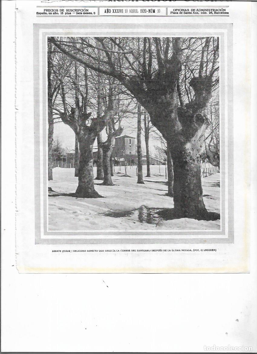 Collezionismo: A&Ntilde;O 1920 RECORTE PRENSA ARRATE EIBAR CUMBRE DEL SANTUARIO NEVADA FOTOGRAFIA OJANGUREN