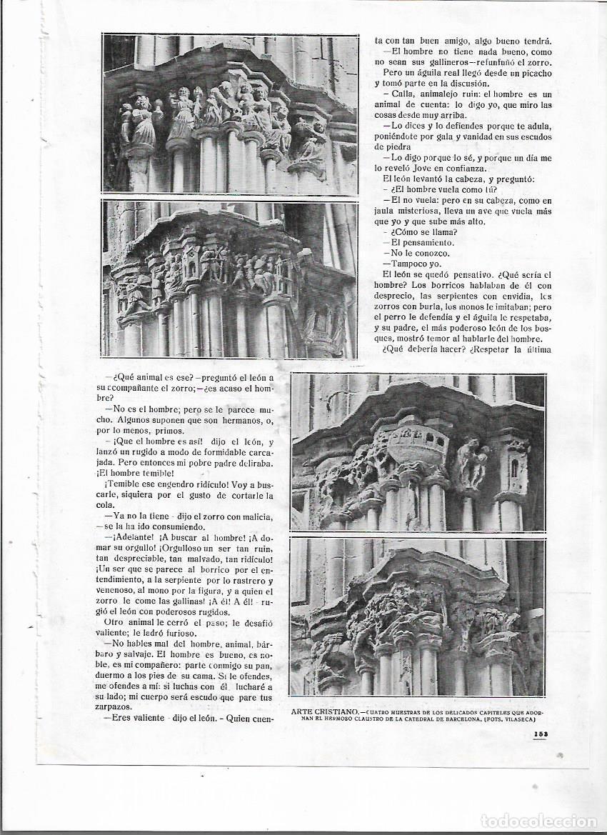 Collezionismo: A&Ntilde;O 1920 RECORTE PRENSA ARTE CRISTIANO CAPITELES CAPITEL CLAUSTRO CATEDRAL DE BARCELONA