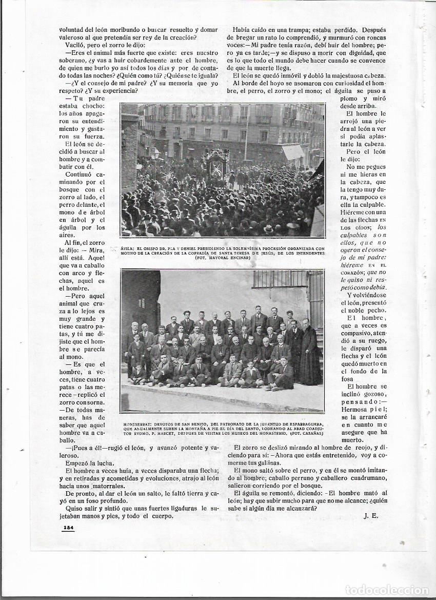 Collezionismo: A&Ntilde;O 1920 RECORTE PRENSA VISITA ANUAL A MONTSERRAT DE DEVOTOS PATRONATO JUVENTUD ESPARRAGUERA