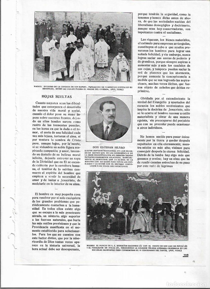Collezionismo: A&Ntilde;O 1920 RECORTE PRENSA MADRID ENTIERRO CONDESA DE SAN RAFAEL FUNDADOR DEL BAZAR DEL OBRERO