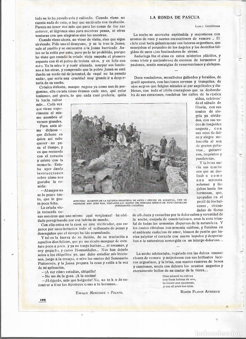 Collezionismo: 1920 RECORTE PRENSA MONTCADA ALUMNOS ESCUELA INDUSTRIAL SABADELL EN POBLADO IBERICO PUIG CASTELLAR