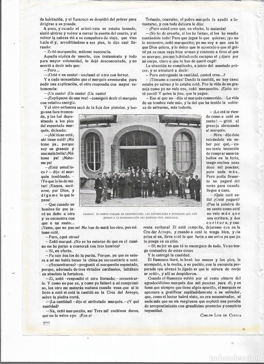 Collezionismo: A&Ntilde;O 1920 RECORTE PRENSA TERRASSA INAUGURACION NUEVO PARQUE DE DESINFECCION AUTORIDADES