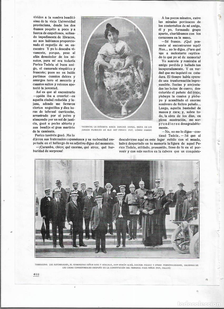 Collezionismo: A&Ntilde;O 1920 RECORTE PRENSA VALENCIA MARIA SANCHIZ BANUS REINA JUEGOS FLORALES DE LO RAT PENAT