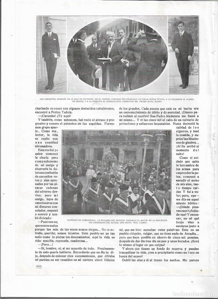 Colecionismo: A&Ntilde;O 1920 RECORTE PRENSA SANTIAGO DE COMPOSTELA LA RELIQUIA DEL SANTO EN LA PROCESION DEL PATRONATO