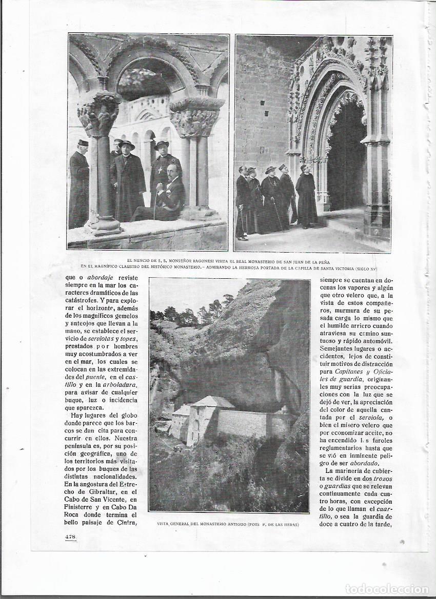 Collecting paper: A&Ntilde;O 1920 RECORTE PRENSA VISITA NUNCIO DEL PAPA RAGONESI AL MONASTERIO DE SAN JUAN DE LA PE&Ntilde;A