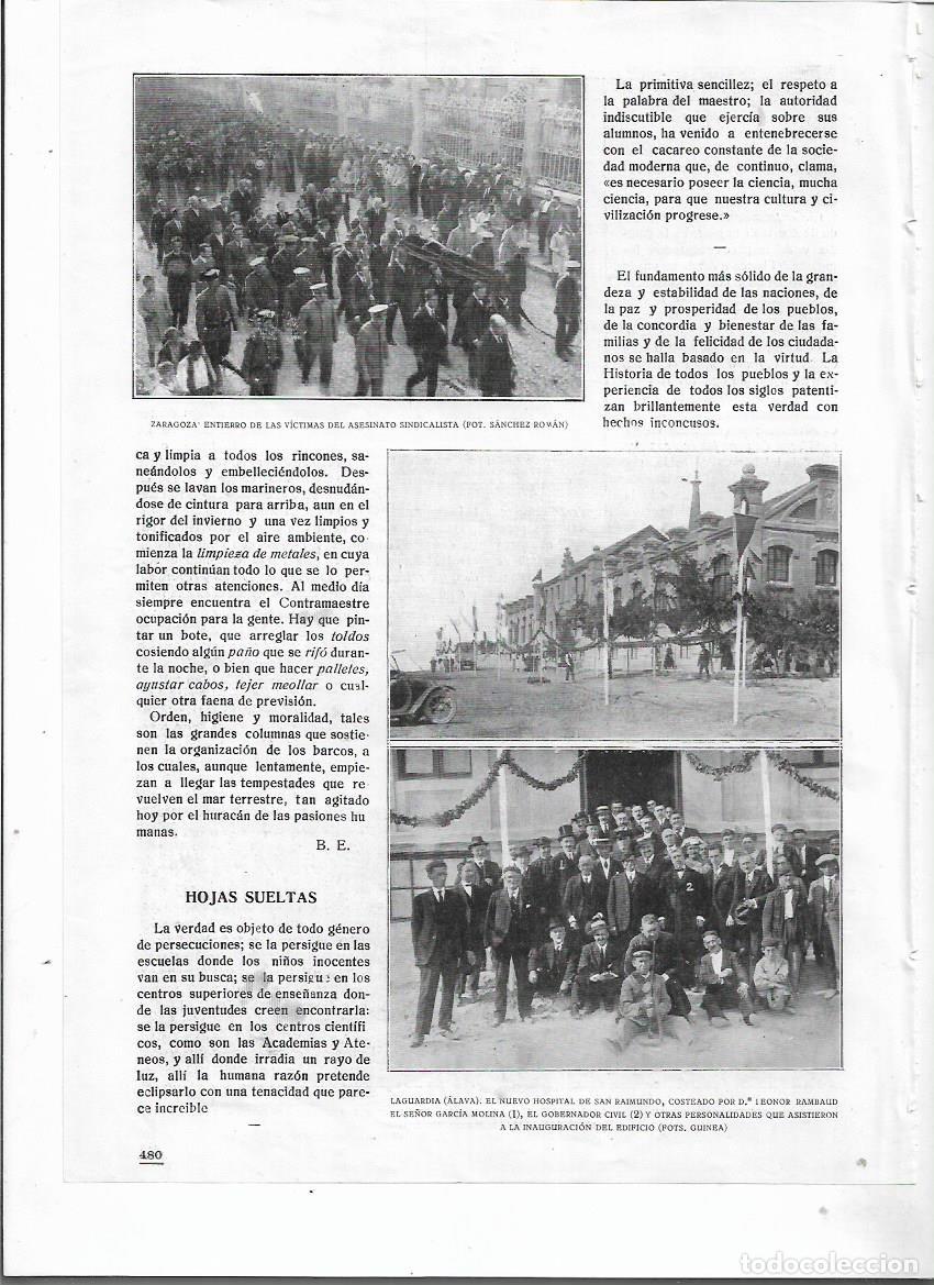 Collecting paper: A&Ntilde;O 1920 RECORTE PRENSA ZARAGOZA ENTIERRO VICTIMAS DEL ASESINATO SINDICALISTA