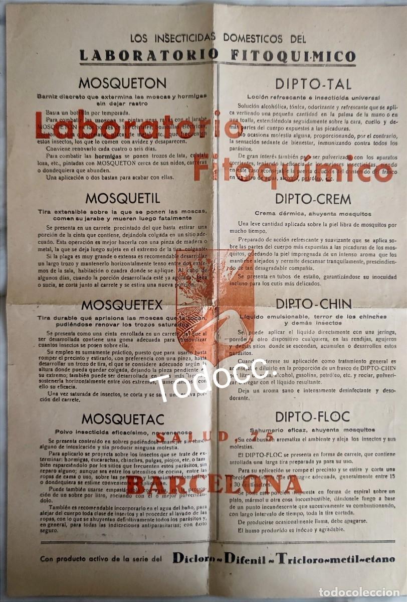 Coleccionismo: FOLLETO PROPAGANDA INSECTICIDAS - Foto 2