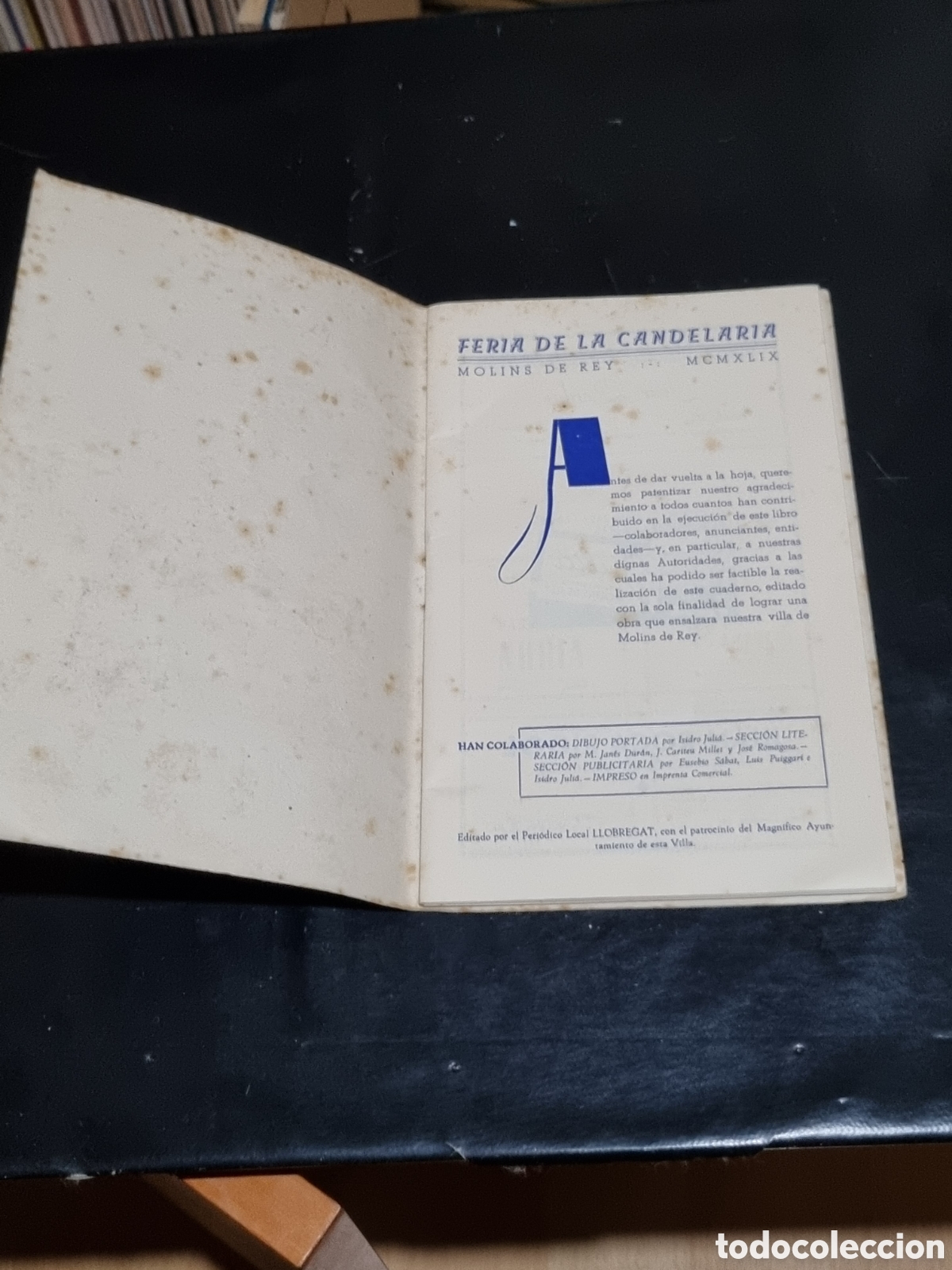 Coleccionismo: MOLINS DE REY, 1949 FERIA DE LA CANDELERA PROGRAMA OFICIAL - Foto 2
