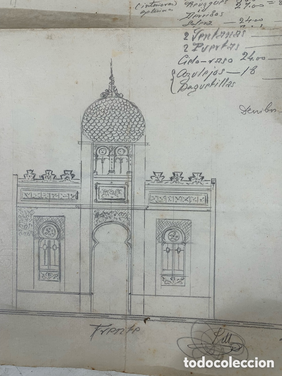 Coleccionismo: 01_ Antiguo plano arquitectura - Foto 2