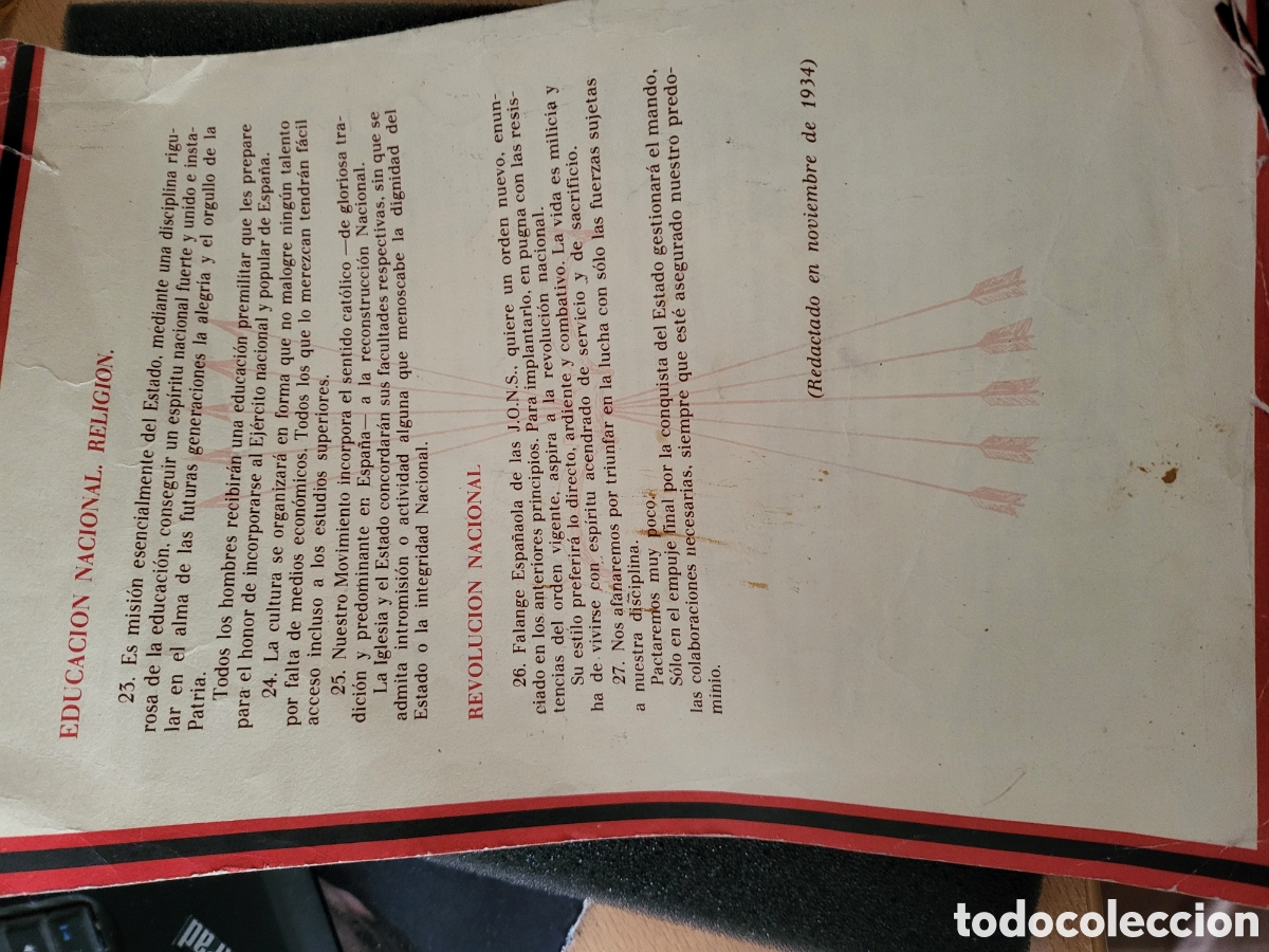 Coleccionismo: Falange Espa&ntilde;ola Normas Programaticas - Foto 5