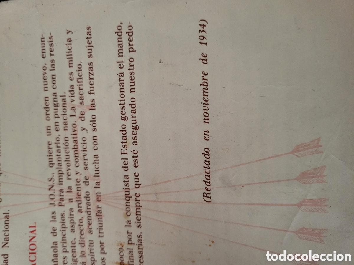 Coleccionismo: Falange Espa&ntilde;ola Normas Programaticas - Foto 6