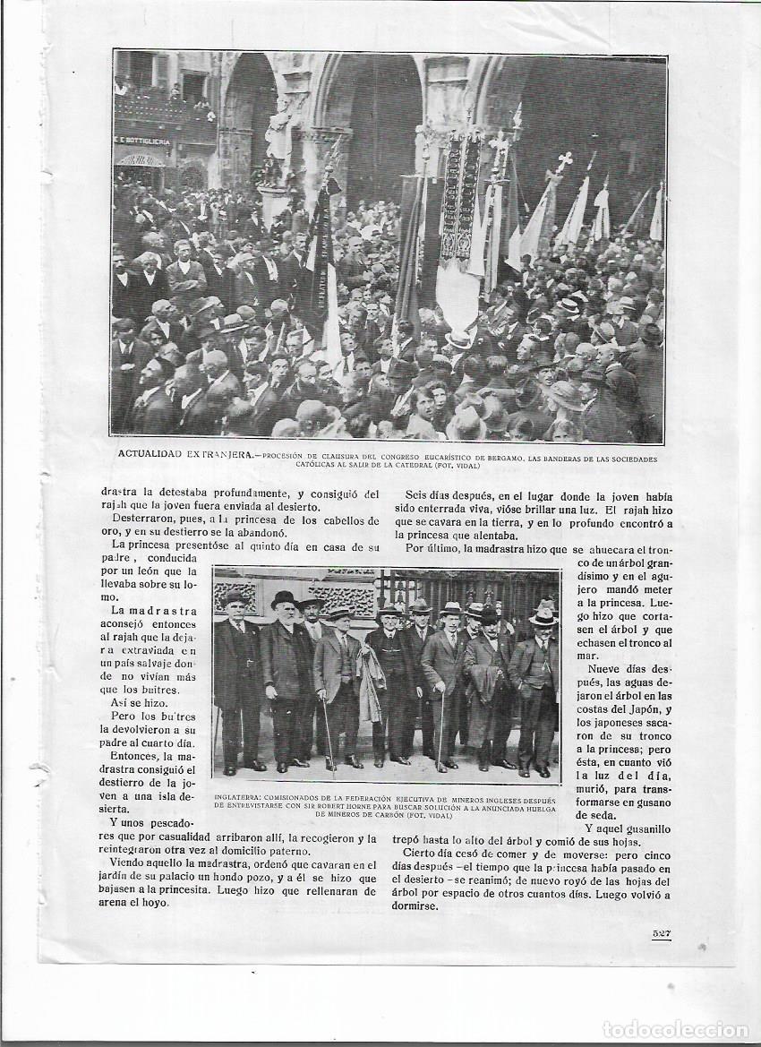 Coleccionismo: A&Ntilde;O 1920 RECORTE PRENSA ITALIA BERGAMO PROCESION CLAUSURA DEL CONGRESO EUCARISTICO