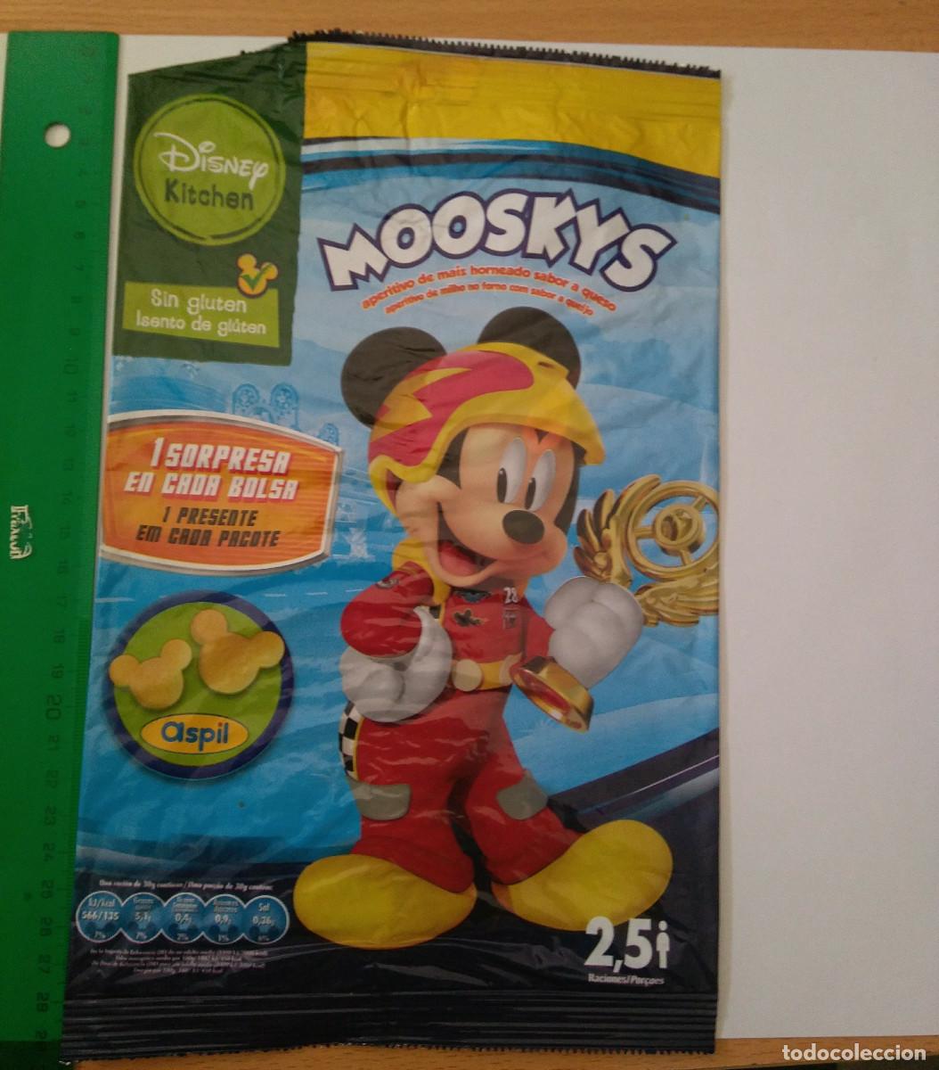 Coleccionismo: ENVOLTORIO BOLSA VACIO MICKEY ASPIL MOOSKYS SNACKS DISNEY Sin tazos ni pegatinas mikey mouse empty