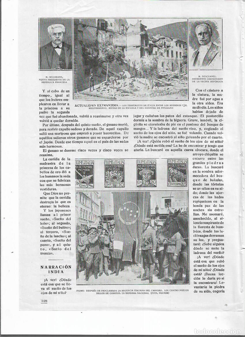Coleccionismo: A&Ntilde;O 1920 RECORTE PRENSA ITALIA TERREMOTO RUINAS ESCUELA Y EL HOSPITAL DE FIVIZZANO
