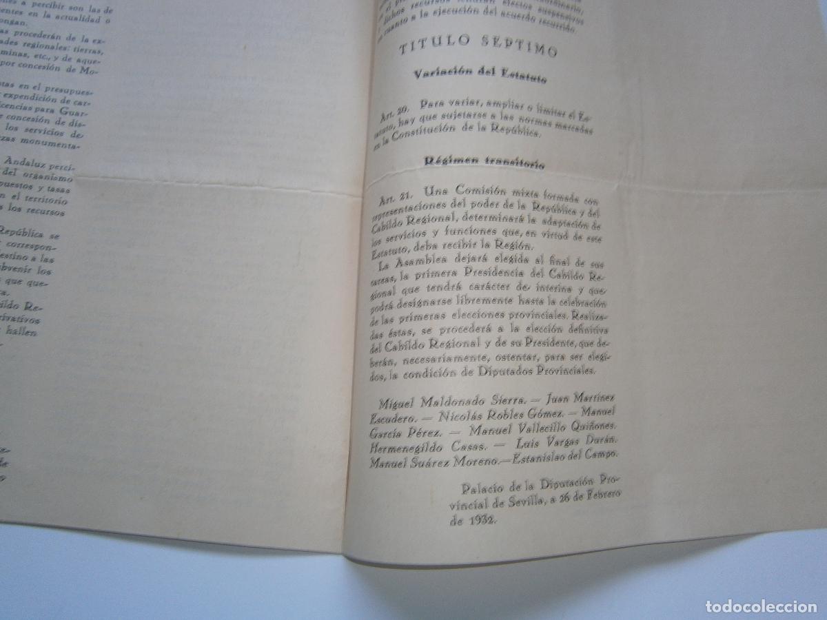 Coleccionismo: Proyecto de Estatuto de Andaluc&iacute;a - 1932 - Foto 5