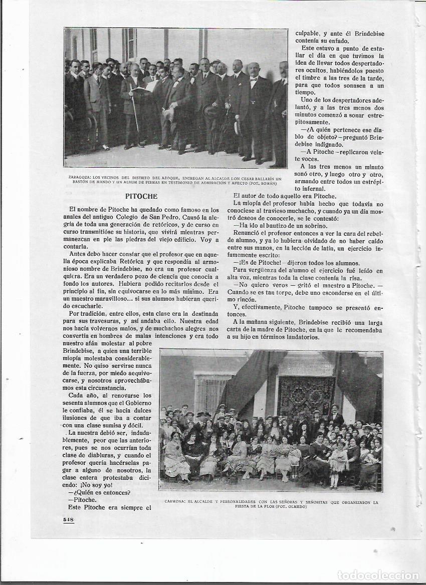 Coleccionismo: A&Ntilde;O 1920 RECORTE PRENSA CARMONA AUTORIDADES ORGANIZADORES FIESTA DE LA FLOR