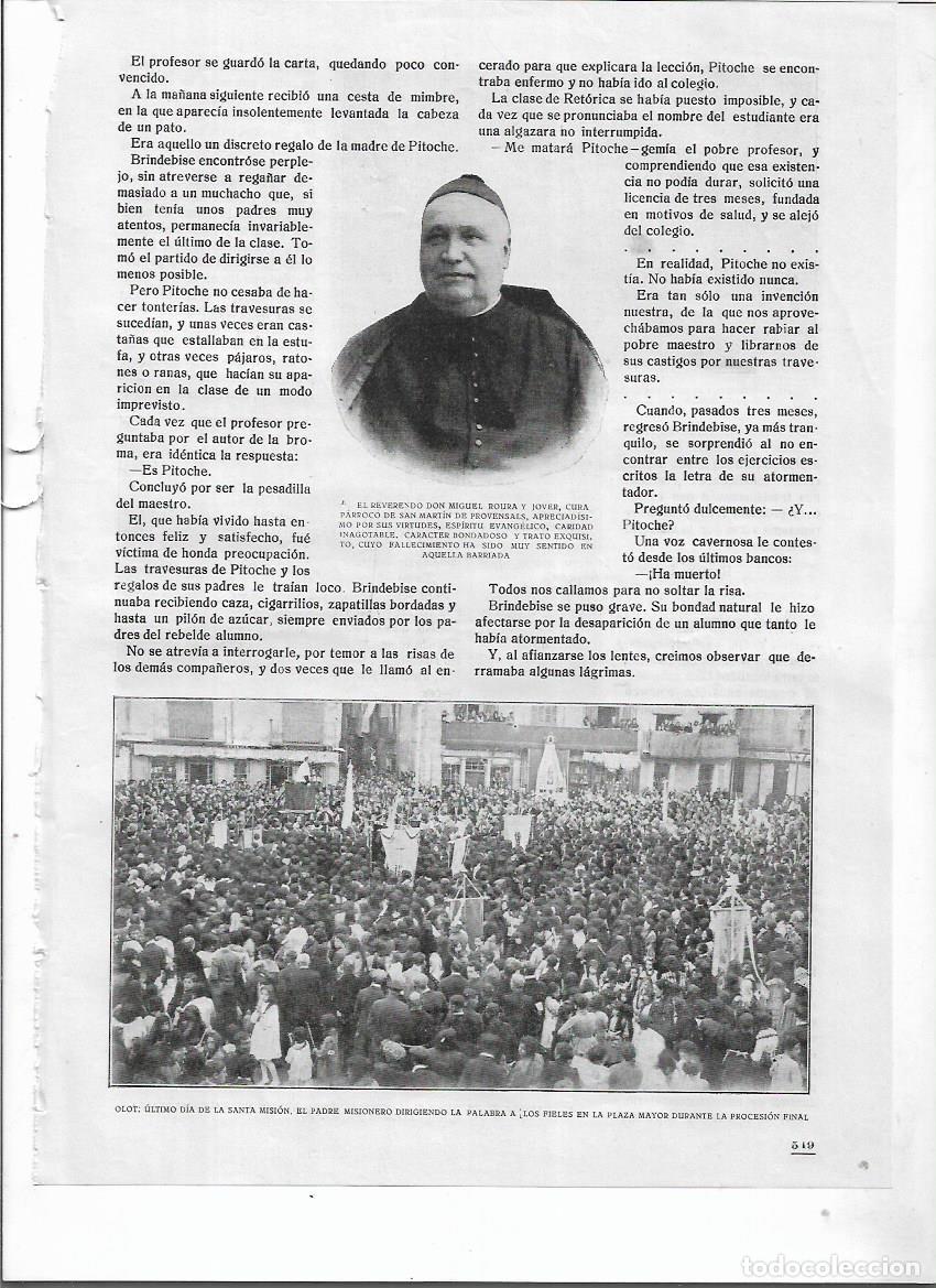 Coleccionismo: A&Ntilde;O 1920 RECORTE PRENSA OLOT PLAZA MAYOR PROCESION FINAL DE LA SANTA MISION