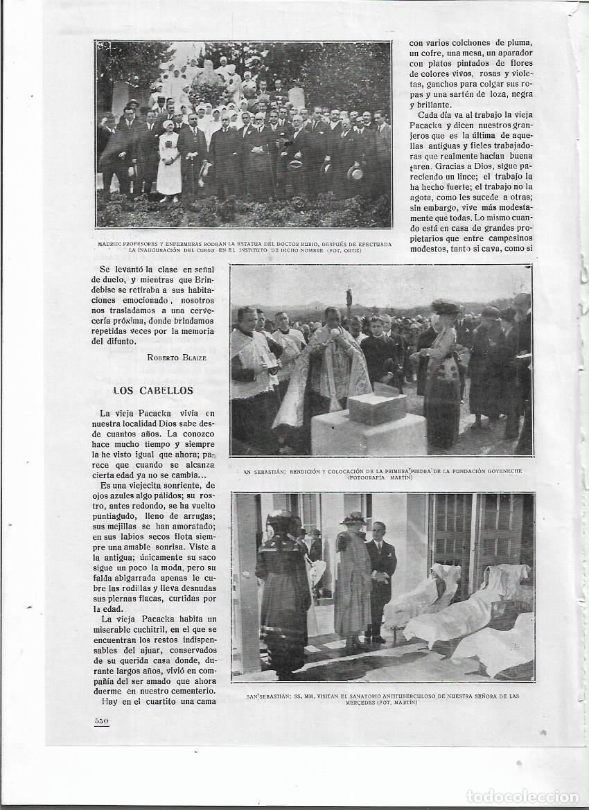 Collecting paper: A&Ntilde;O 1920 RECORTE PRENSA MADRID ESTATUA DR RUBIO ENFERMERAS INAUGURACION CURSO INSTITUTO RUBIO