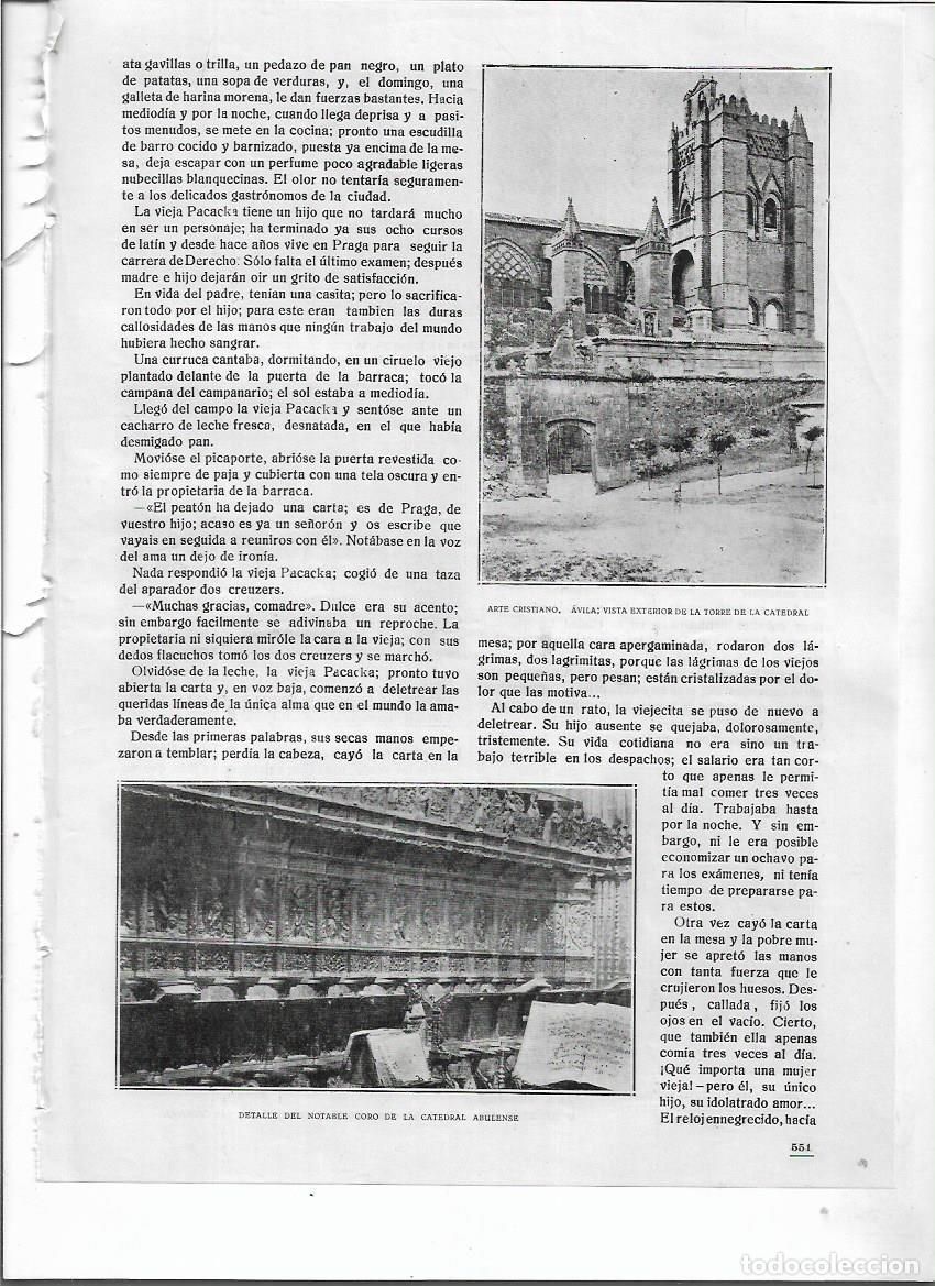 Coleccionismo: A&Ntilde;O 1920 RECORTE PRENSA ARTE CRISTIANO AVILA TORRE CORO DE LA CATEDRAL