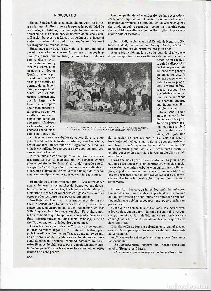 Coleccionismo: A&Ntilde;O 1920 RECORTE PRENSA CORBERA DE LLOBREGAT JUVENTUT CULTURAL POPULAR MASIA ENGRACIA