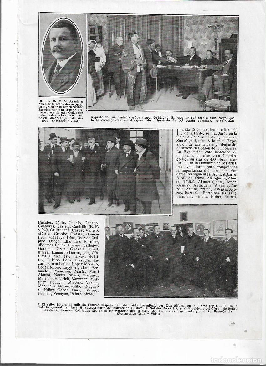 Collecting paper: A&Ntilde;O 1917 RECORTE PRENSA REPARTO HERENCIA DE MARIA TABERNER A LOS CIEGOS DE MADRID 275 PESETAS